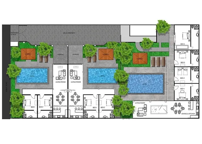 A B C 8br Private Pool And Kitchen Legian Villa *